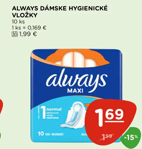 Always dámske hygienické vložky Maxi