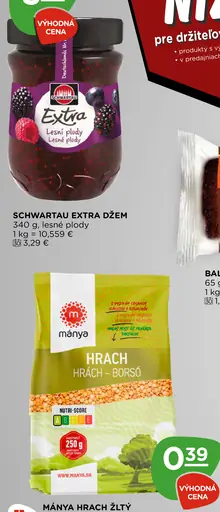MÁNYA hrach žltý lúpaný, polený