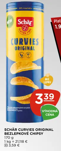 Schär Curvies Original bezlepkové chipsy