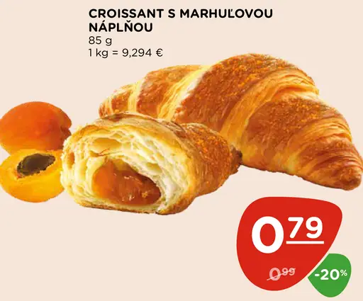 Croissant s marhuľovou náplňou