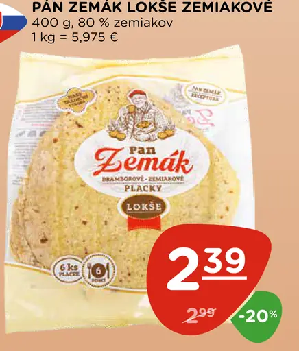 Pán Zemák lokše zemiakové