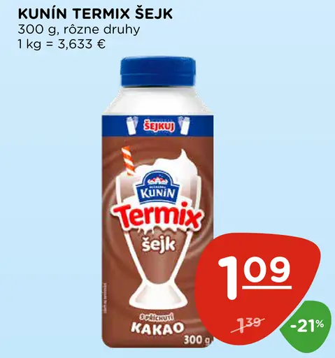 Kunín Termix Extra, rôzne druhy