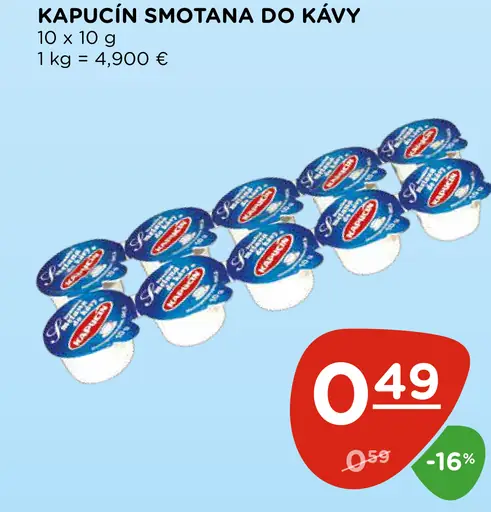 Kapucín smotana do kávy