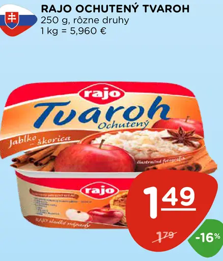 Rajo ochutený tvaroh rôzne druhy