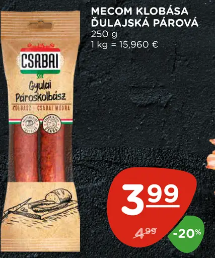 Mecom klobása ďulajská parová