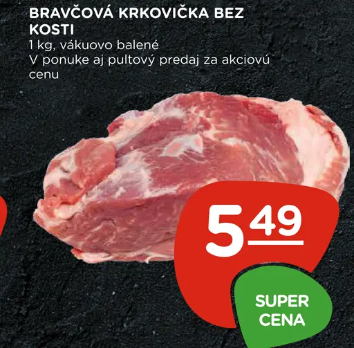 Bravčová krkovička bez kosti, plátky