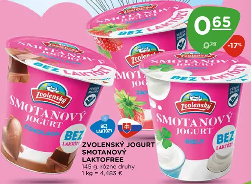 Zvolenský smotanový bezlaktózový jogurt