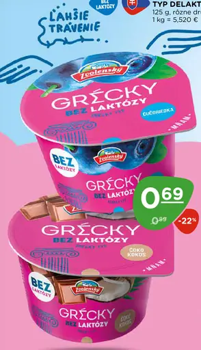 Zvolenský jogurt grécky bezlaktózový