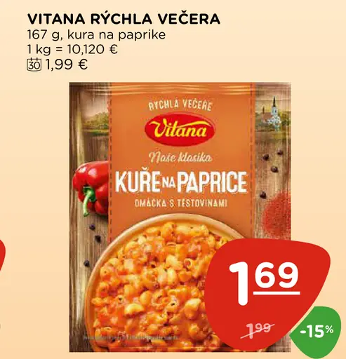 Vitana Rýchla večera kura na paprike s cestovinami