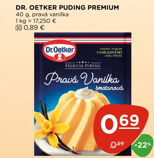 Dr. Oetker Premium pudding pravá vanilka
