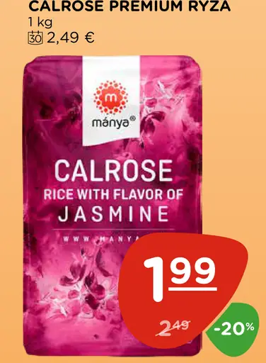 Manyja Calrose premium ryža s príchuťou jazmínu
