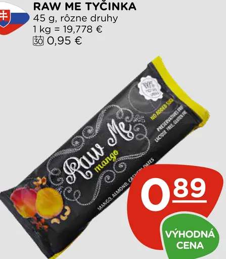 Raw me tyčinka mango