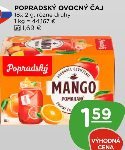 Popradský ovocný čaj 2 druhy