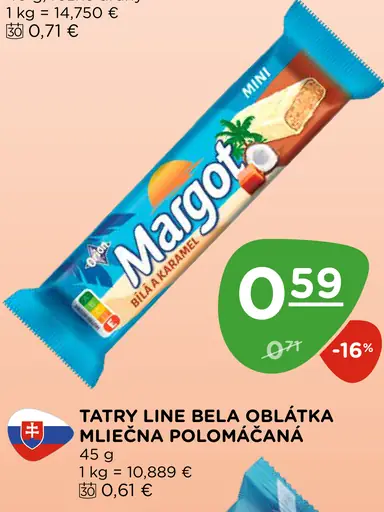 Tatry Line Bela oblátka mliečna polomáčaná