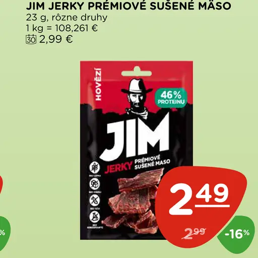 Jim prémiové sušené hovädzie mäso