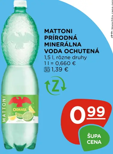 Mattoni Prírodná minerálna voda sýtená