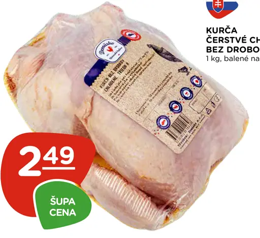 Kurča čerstvé, chladené bez drobkov