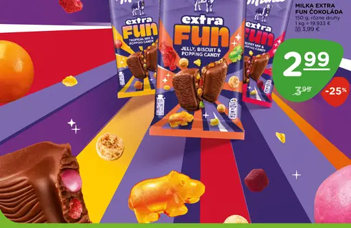 Milka extra fun čokoláda