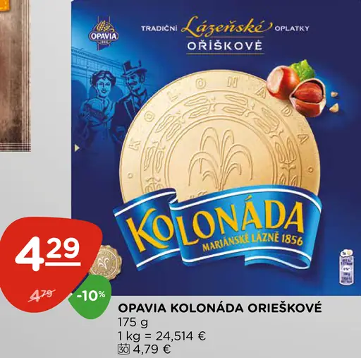 Opavia Kolonáda oplátky orieškové