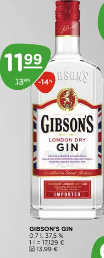 Gibson’s London dry gin