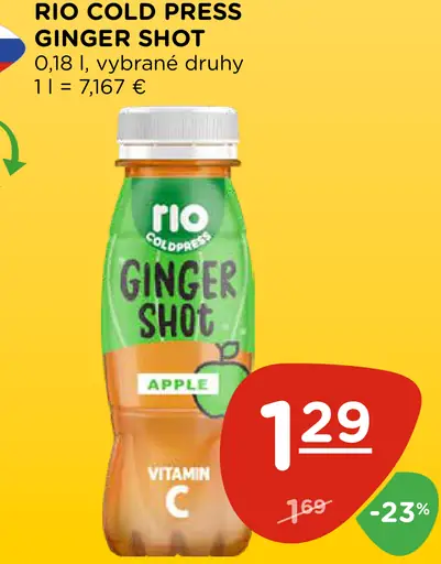 Rio Cold Press Ginger shot, vybrané druhy