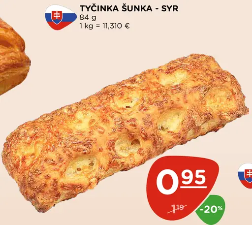 Tyčinka šunka – syr