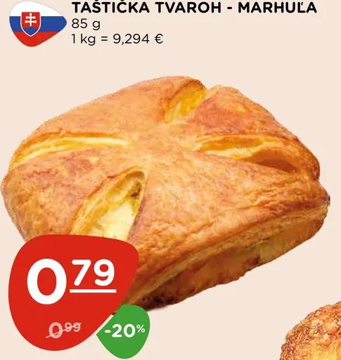 Taštička tvaroh-marhuľa