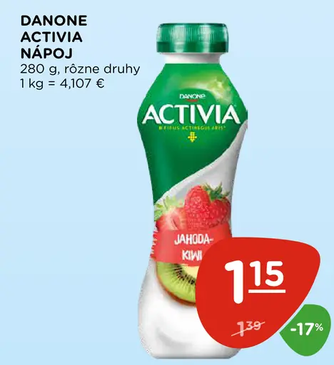 Danone Activia nápoj, rôzne druhy