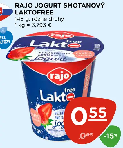 Rajo Laktofree jogurt bezlaktózový smotanový 2 druhy