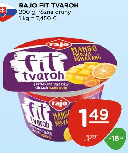 Rajo Fit tvaroh rôzne druhy