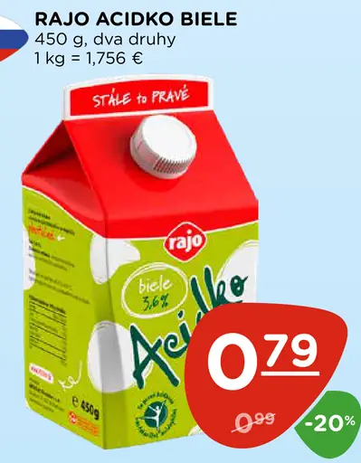 Rajo Acidko biele rôzne druhy