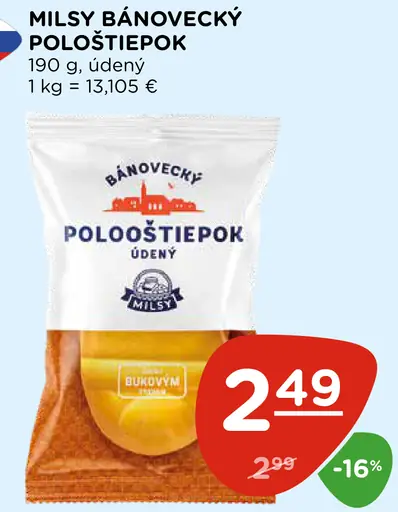 Milsy Bánovecký pološtiepok údený