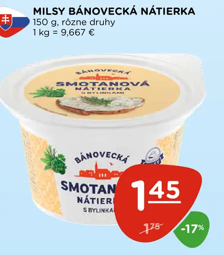 Milsy Bánovecká smotanová nátierka s bylinkami