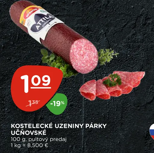 Kostelecké uzeniny párky úňovské