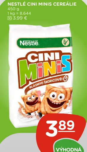 Nestlé Cini Minis cereálie s príchuťou škorice