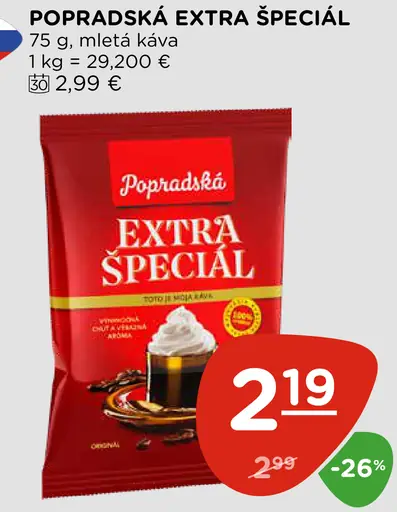 Popradská Extra špeciál originál mletá káva