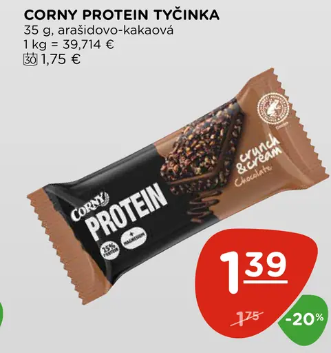 Corny protein tyčinka arašidovo-kakaová