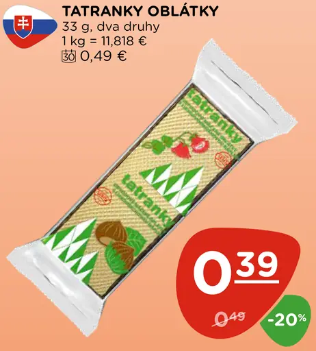 Tatranky oblátky rôzne druhy