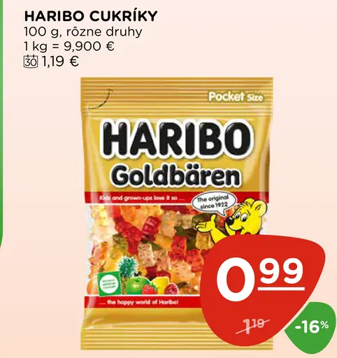 Haribo Želé cukríky rôzne druhy