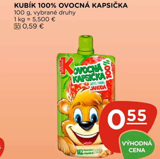 Kubík 100 % ovocná kapsička