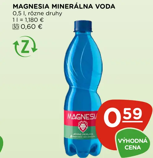 Magnesia Prírodná minerálna voda neperlivá