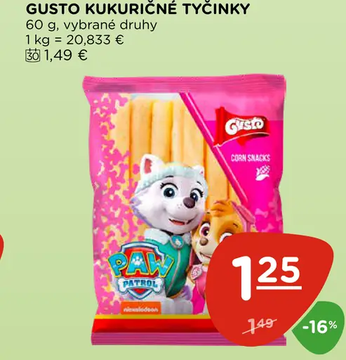 Gusto kukuričné chrumky