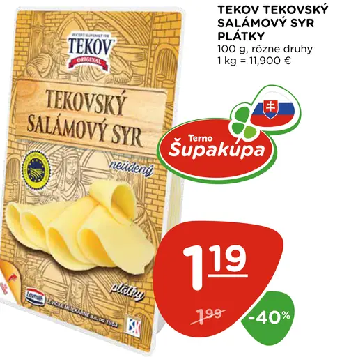 Tekovský Salámový syr plátky