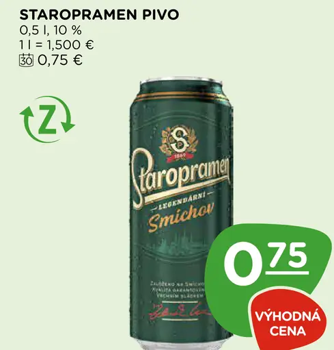Staropramen pivo plechovka