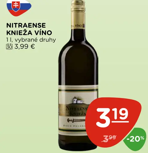 Nitranse Knieža víno, vybrané druhy