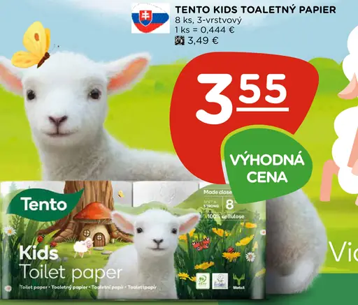 Tento Kids toaletný papier 3-vrstvový