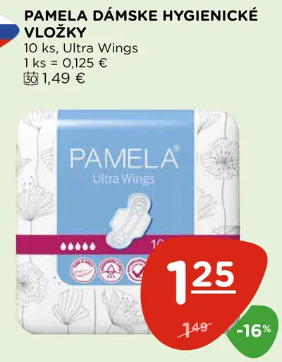 Pamela dámske hygienické vložky Ultra Wings
