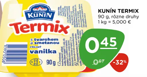 Kunín Termix s tvarohom a smotanou vanilka