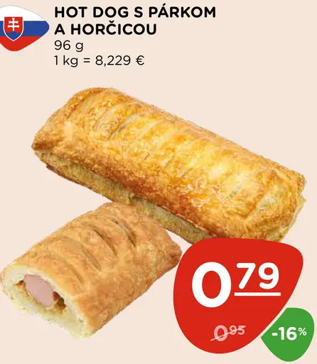 Hot dog s párkom a horčicou