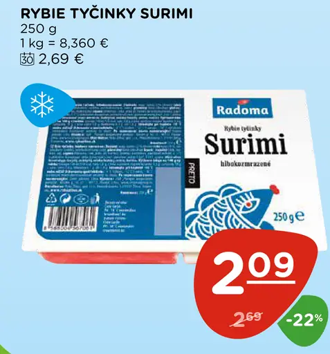 Radoma rybie tyčinky surimi